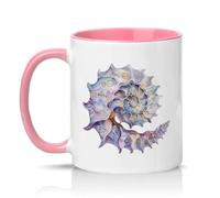 Sassy Souls Seahorse Shell Art 11oz Ceramic Novelty Mug Coastal Sea Life Tea Coffee Cup Gift Pink