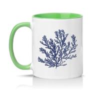 Sassy Souls Seaweed Illustration 11oz Ceramic Novelty Mug Coastal Botanical Ocean Inspired Tea Coffee Cup Gift Green