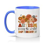 Sassy Souls Seeing The World Differently 11oz Ceramic Novelty Mug Neurodiversity Awareness Tea Coffee Cup Gift Blue