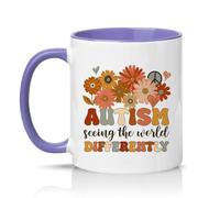 Sassy Souls Seeing The World Differently 11oz Ceramic Novelty Mug Neurodiversity Awareness Tea Coffee Cup Gift Light Purple
