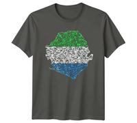 Sassy Souls Sierra Leone Map Polygonal Mesh T-Shirt West African Heritage Flag Sierra Leone