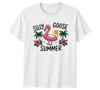Sassy Souls Silly Goose Summer T-Shirt Silly Goose Beach Summer 4XL White