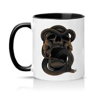 Sassy Souls Skull and Snake 11oz Ceramic Novelty Mug Tattoo Art Gothic Tea Coffee Cup Gift Black