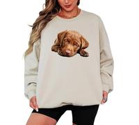 Sassy Souls Sleeping Chocolate Labrador Puppy Dog Lovers Animals Womens Graphic Sweatshirt Jumper For Women Cozy Pullover Pet Owner Gift Idea M