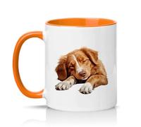 Sassy Souls Sleeping Nova Scotia Duck Tolling Retriever 11oz Ceramic Novelty Mug Dog Lovers Tea Coffee Cup Gift Orange