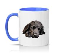 Sassy Souls Sleeping Puppy Dog 11oz Ceramic Novelty Mug Cockapoo Labradoodle Dog Lover Tea Coffee Cup Gift Blue