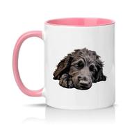 Sassy Souls Sleeping Puppy Dog 11oz Ceramic Novelty Mug Cockapoo Labradoodle Dog Lover Tea Coffee Cup Gift Pink