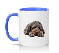 Sassy Souls Sleeping Shaggy Dog 11oz Ceramic Novelty Mug Cockapoo Labradoodle Pet Lovers Tea Coffee Cup Blue