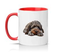 Sassy Souls Sleeping Shaggy Dog 11oz Ceramic Novelty Mug Cockapoo Labradoodle Pet Lovers Tea Coffee Cup Red