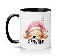 Sassy Souls Sleepy Time 11oz Ceramic Novelty Mug Teddy Bear Animal Tea Coffee Cup Gift Black