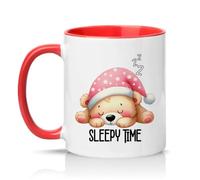 Sassy Souls Sleepy Time 11oz Ceramic Novelty Mug Teddy Bear Animal Tea Coffee Cup Gift Red
