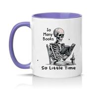 Sassy Souls So Many Books So Little Time 11oz Ceramic Novelty Mug Book Lovers Gothic Reader Humour Tea Coffee Cup Gift Light Purple