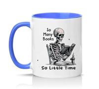 Sassy Souls So Many Books So Little Time 11oz Ceramic Novelty Mug Book Lovers Gothic Reader Humour Tea Coffee Cup Gift Blue