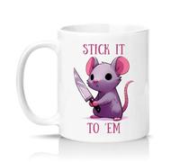 Sassy Souls Stick It to Em 11oz Ceramic Novelty Mug Sarcastic Mouse Animal Humour Tea Coffee Cup Gift White