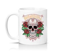 Sassy Souls Sugarskull 11oz Ceramic Novelty Mug Day of the Dead Gothic Tattoo Tea Coffee Cup Gift White