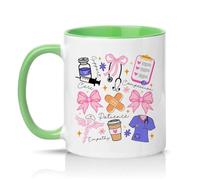Sassy Souls Support Care Compassion Patience Empathy 11oz Ceramic Novelty Mug Nurse Appreciation Nurses Tea Coffee Cup Gift Green