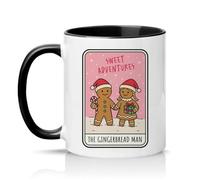 Sassy Souls Sweet Adventures The Gingerbread Man 11oz Ceramic Novelty Mug Christmas Gingerbread Tea Coffee Cup Gift Black