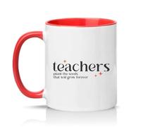 Sassy Souls Teachers Plant The Seeds that Will Grow Forever 11oz Ceramic Novelty Mug Teacher Appreciation End of Term Tea Coffee Cup Gift Red