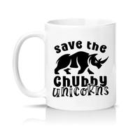 Sassy Souls The Chubby Unicorns 11oz Ceramic Novelty Mug Rhino Animal Humour Tea Coffee Cup Gift White