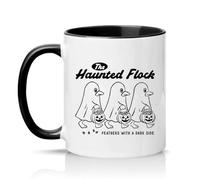Sassy Souls The Haunted Flock Feathers with A Dark Side 11oz Ceramic Novelty Mug Halloween Spooky Bird Tea Coffee Cup Gift Black