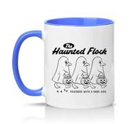 Sassy Souls The Haunted Flock Feathers with A Dark Side 11oz Ceramic Novelty Mug Halloween Spooky Bird Tea Coffee Cup Gift Blue