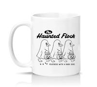 Sassy Souls The Haunted Flock Feathers with A Dark Side 11oz Ceramic Novelty Mug Halloween Spooky Bird Tea Coffee Cup Gift White