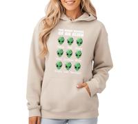 Sassy Souls The Many Moods Of An Alien Funny Sci-Fi Humour Womens Hoodie Graphic Pullover Hooded Sweatshirt For Women 3XL (26-28) Sand