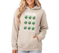 Sassy Souls The Many Moods Of An Alien Funny Sci-Fi Humour Womens Hoodie Graphic Pullover Hooded Sweatshirt For Women S (8-10) Sand