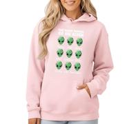 Sassy Souls The Many Moods Of An Alien Funny Sci-Fi Humour Womens Hoodie Graphic Pullover Hooded Sweatshirt For Women 2XL (22-24) Light Pink
