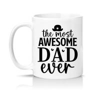 Sassy Souls The Most Awesome Dad Ever Mens 11oz Ceramic Novelty Mug Fathers Day Fatherhood Tea Coffee Cup Gift White