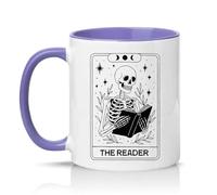 Sassy Souls The Reader 11oz Ceramic Novelty Mug Gothic Tarot Book Lovers Tea Coffee Cup Gift Light Purple