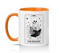 Sassy Souls The Reader 11oz Ceramic Novelty Mug Gothic Tarot Book Lovers Tea Coffee Cup Gift Orange