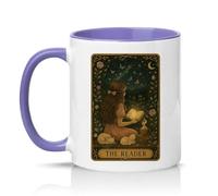 Sassy Souls The Reader 11oz Ceramic Novelty Mug Tarot Aesthetic Bookworm Book Lovers Tea Coffee Cup Light Purple