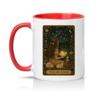 Sassy Souls The Reader 11oz Ceramic Novelty Mug Tarot Aesthetic Bookworm Book Lovers Tea Coffee Cup Red