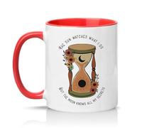 Sassy Souls The Sun Watches What I Do But The Moon Knows All My Secrets 11oz Ceramic Novelty Mug Celestial Art Spiritual Tea Coffee Cup Gift Red
