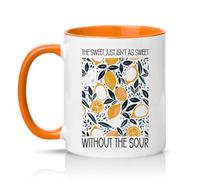 Sassy Souls The Sweet Just Isnt As Sweet Without The Sour 11oz Ceramic Novelty Mug Positive Affirmation Quote Kitchenware Tea Coffee Cup Gift Orange