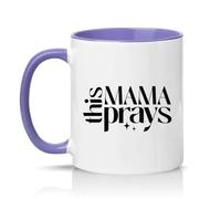 Sassy Souls This Mama Prays Womens 11oz Ceramic Novelty Mug Christian Religious Faith Tea Coffee Cup Mothers Day Gift Light Purple