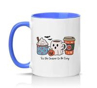 Sassy Souls Tis The Season to Be Cozy 11oz Ceramic Novelty Mug Halloween Autumn Tea Coffee Cup Blue
