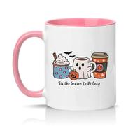 Sassy Souls Tis The Season to Be Cozy 11oz Ceramic Novelty Mug Halloween Autumn Tea Coffee Cup Pink