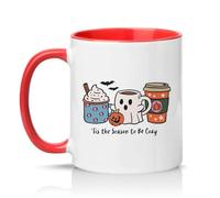Sassy Souls Tis The Season to Be Cozy 11oz Ceramic Novelty Mug Halloween Autumn Tea Coffee Cup Red