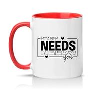 Sassy Souls Tomorrow Needs You 11oz Ceramic Novelty Mug Mental Health Awareness Tea Coffee Cup Gift Red