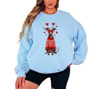 Sassy Souls Valentines Day Italian Greyhound Womens Sweatshirt Cute Dog Lover Jumper Gift For Her Heart Glasses Pullover M Light Blue