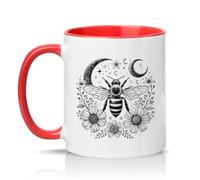 Sassy Souls Vintage Celestial Honey Bee 11oz Ceramic Novelty Mug Nature Lovers Tea Coffee Cup Gift Red