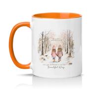 Sassy Souls We are Like A Snowflake All Different in Our Own Way Womens 11oz Ceramic Novelty Mug Friend Sister Tea Coffee Cup Gift Orange