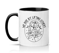 Sassy Souls We Rise By Lifting Others Womens 11oz Ceramic Novelty Mug Inspirational Kindness Tea Coffee Cup Gift Black
