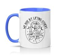 Sassy Souls We Rise By Lifting Others Womens 11oz Ceramic Novelty Mug Inspirational Kindness Tea Coffee Cup Gift Blue