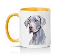 Sassy Souls Weimaraner Portrait 11oz Ceramic Novelty Mug Dog Lovers Tea Coffee Cup Golden Yellow