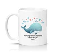 Sassy Souls When You Go Through Deep Waters I Will Be with You Isaiah 43:2 11oz Ceramic Novelty Mug Christian Encouragement Tea Coffee Cup White