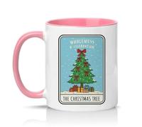 Sassy Souls Wholeness and Celebration The Christmas Tree 11oz Ceramic Novelty Mug Christmas Tea Coffee Cup Pink