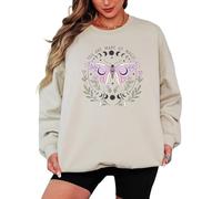 Sassy Souls Womens Sweatshirt You Are Made Of Magic Mystical Celestial Moth Ladies Jumper L Sand